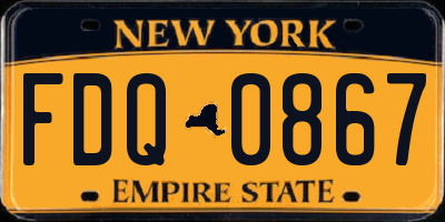 NY license plate FDQ0867