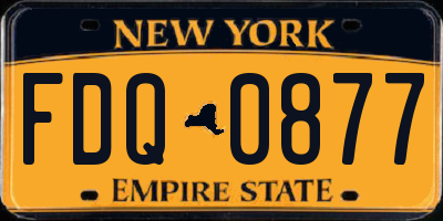 NY license plate FDQ0877