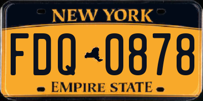 NY license plate FDQ0878