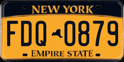 NY license plate FDQ0879