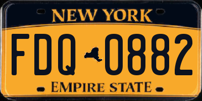 NY license plate FDQ0882