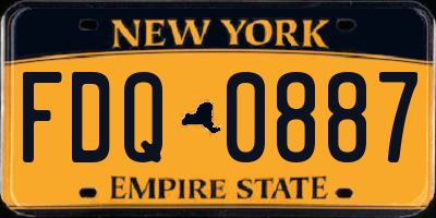 NY license plate FDQ0887