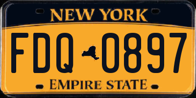 NY license plate FDQ0897