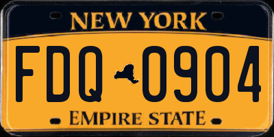 NY license plate FDQ0904