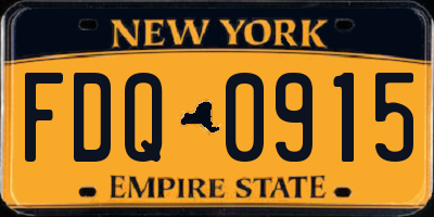 NY license plate FDQ0915