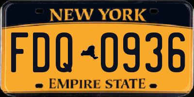 NY license plate FDQ0936