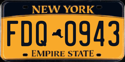 NY license plate FDQ0943