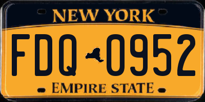 NY license plate FDQ0952