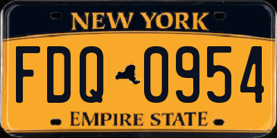 NY license plate FDQ0954