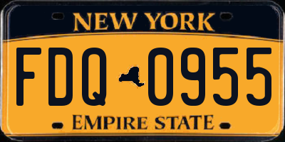 NY license plate FDQ0955