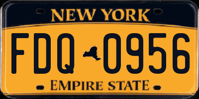 NY license plate FDQ0956