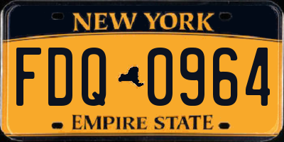 NY license plate FDQ0964