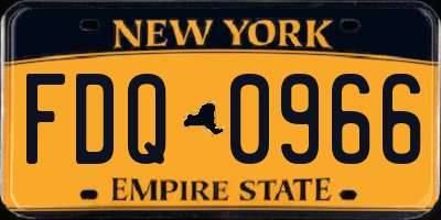 NY license plate FDQ0966