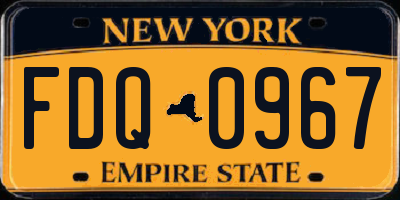 NY license plate FDQ0967