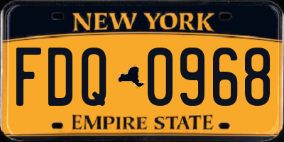 NY license plate FDQ0968