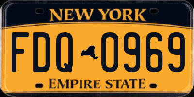NY license plate FDQ0969
