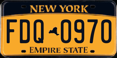 NY license plate FDQ0970