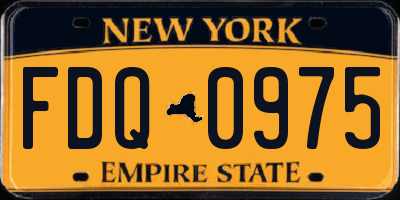 NY license plate FDQ0975