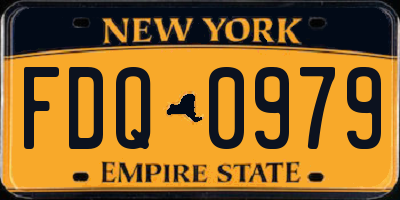 NY license plate FDQ0979
