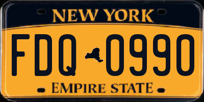 NY license plate FDQ0990