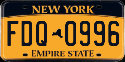 NY license plate FDQ0996