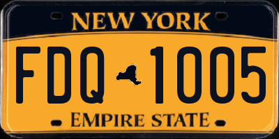 NY license plate FDQ1005