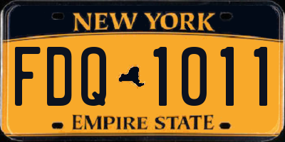 NY license plate FDQ1011