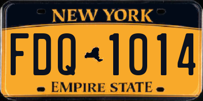 NY license plate FDQ1014
