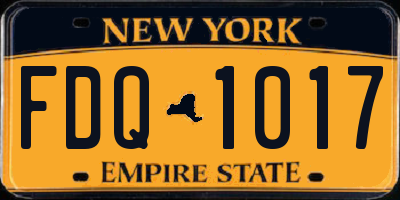 NY license plate FDQ1017