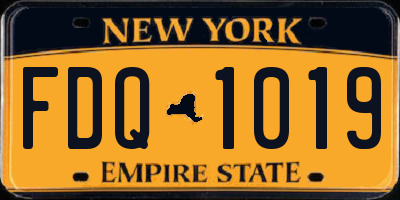 NY license plate FDQ1019