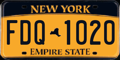 NY license plate FDQ1020