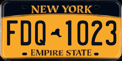 NY license plate FDQ1023