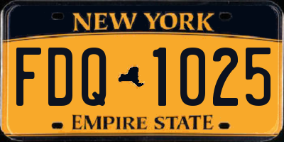 NY license plate FDQ1025
