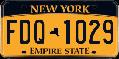 NY license plate FDQ1029