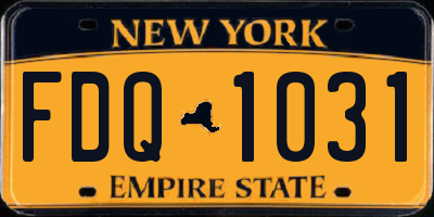 NY license plate FDQ1031