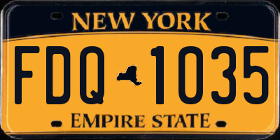 NY license plate FDQ1035