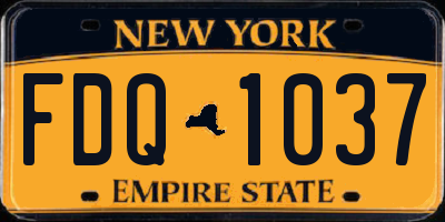 NY license plate FDQ1037