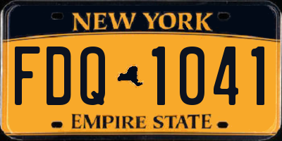 NY license plate FDQ1041