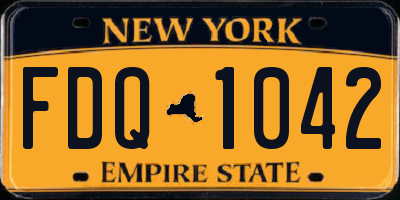 NY license plate FDQ1042