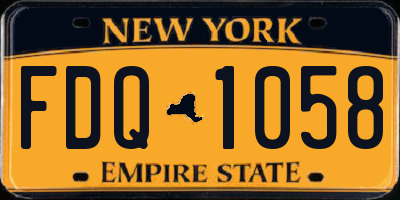 NY license plate FDQ1058