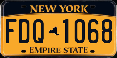 NY license plate FDQ1068
