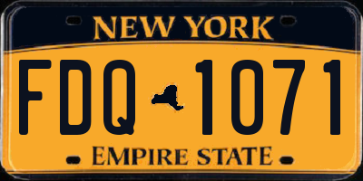 NY license plate FDQ1071