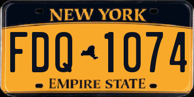 NY license plate FDQ1074