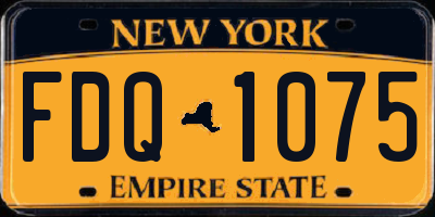NY license plate FDQ1075