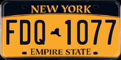 NY license plate FDQ1077