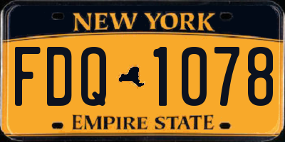 NY license plate FDQ1078