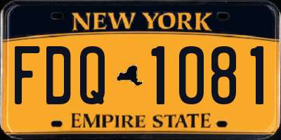 NY license plate FDQ1081