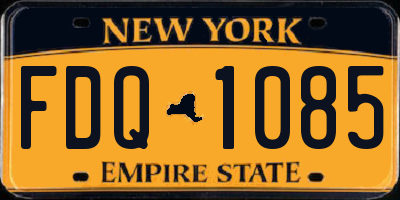 NY license plate FDQ1085