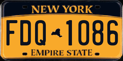 NY license plate FDQ1086
