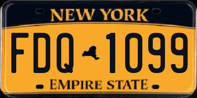 NY license plate FDQ1099